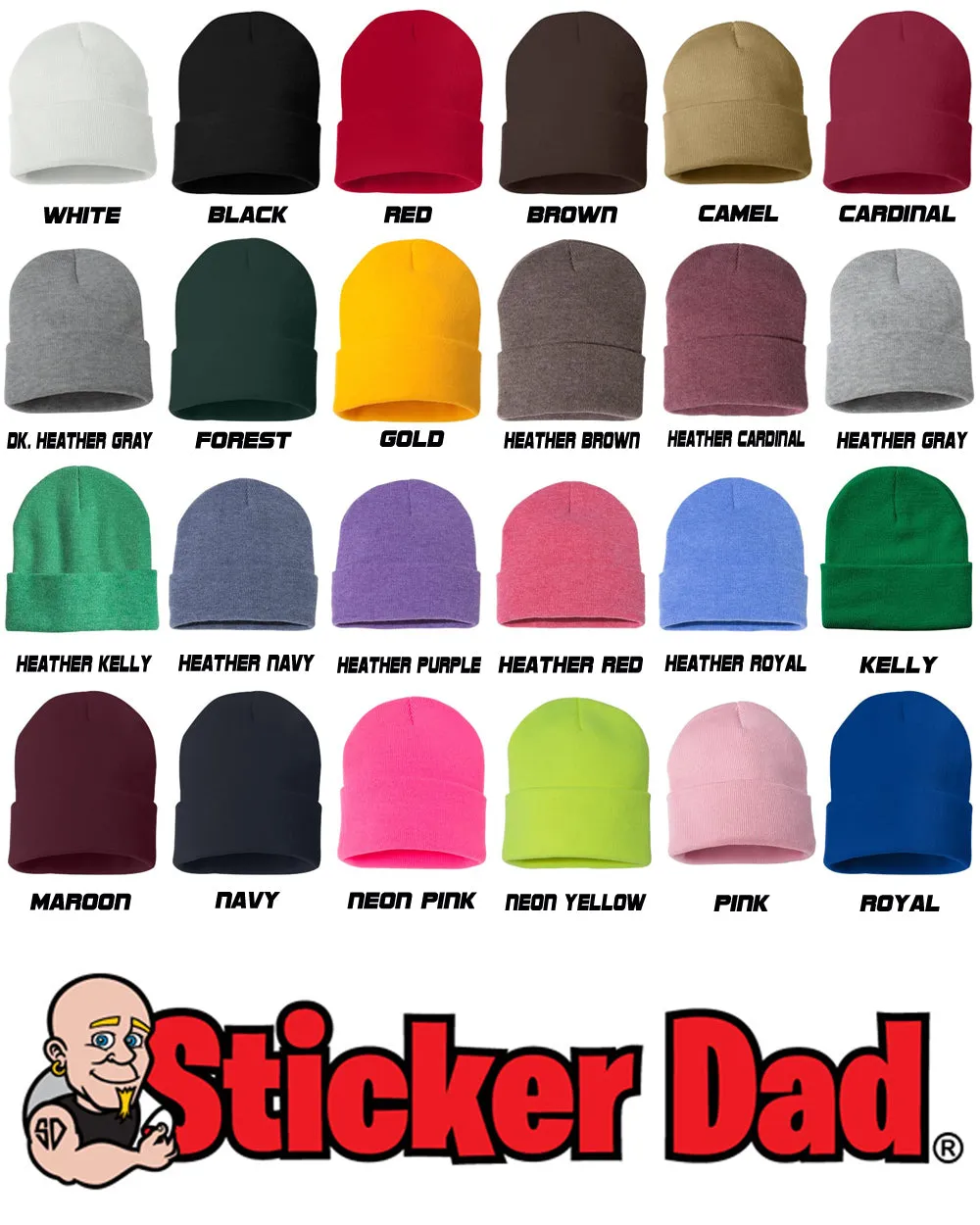 TX State Abbreviation Embroidered Cuffed Beanie Hat