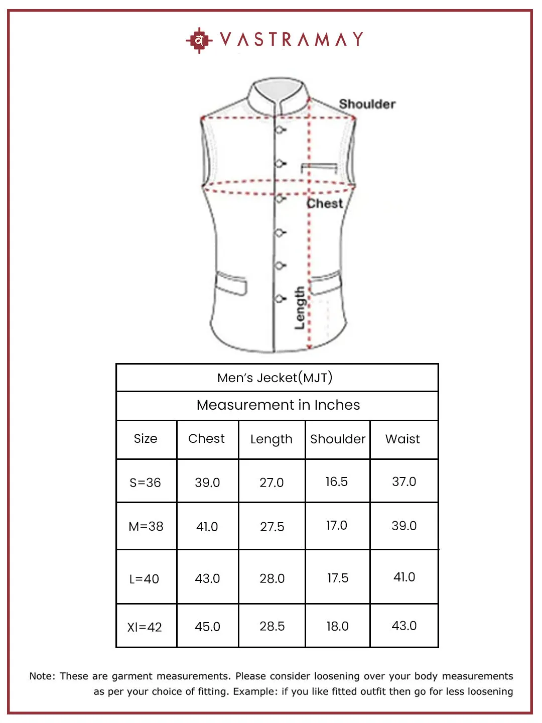 VASTRAMAY Men's Silver Cotton Blend Nehru Jacket