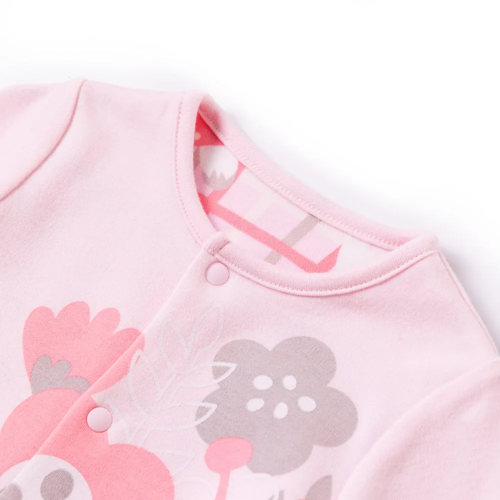 Vauva Baby Girls Flowers 2 Way Long Sleeves Bodysuit and Robe - Pink