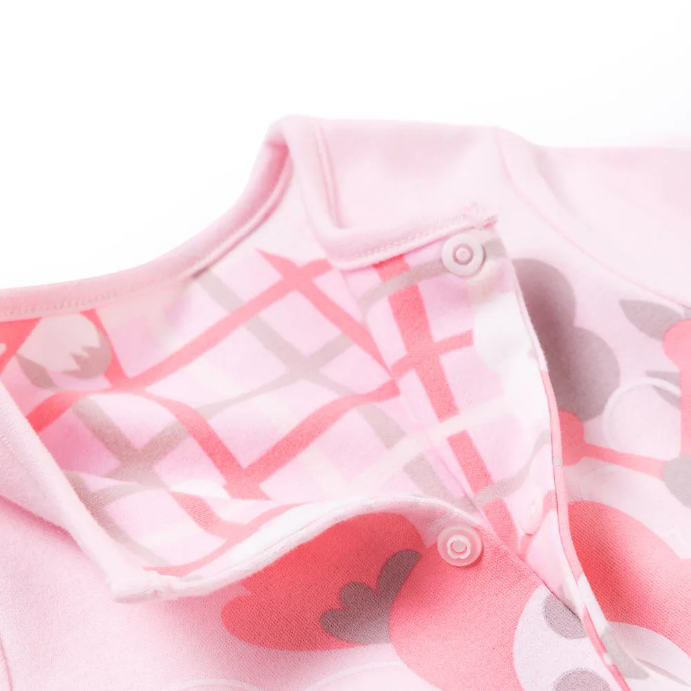 Vauva Baby Girls Flowers 2 Way Long Sleeves Bodysuit and Robe - Pink