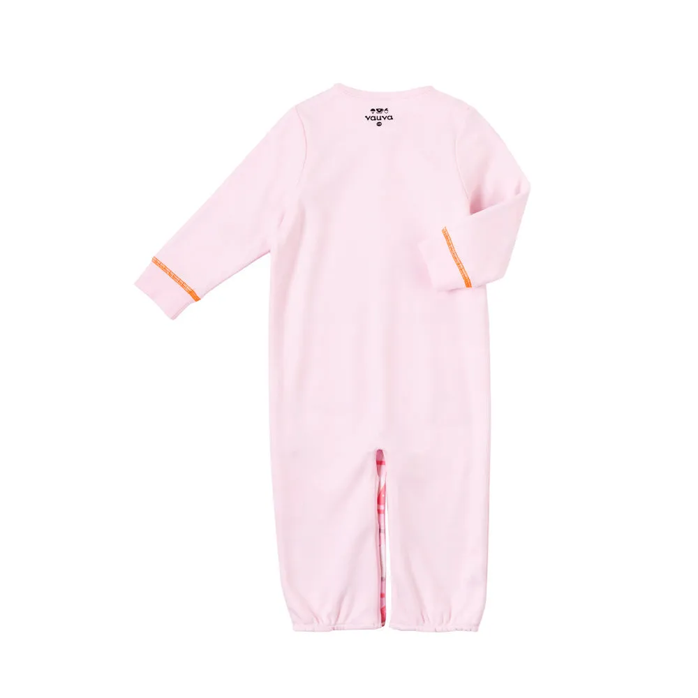 Vauva Baby Girls Flowers 2 Way Long Sleeves Bodysuit and Robe - Pink