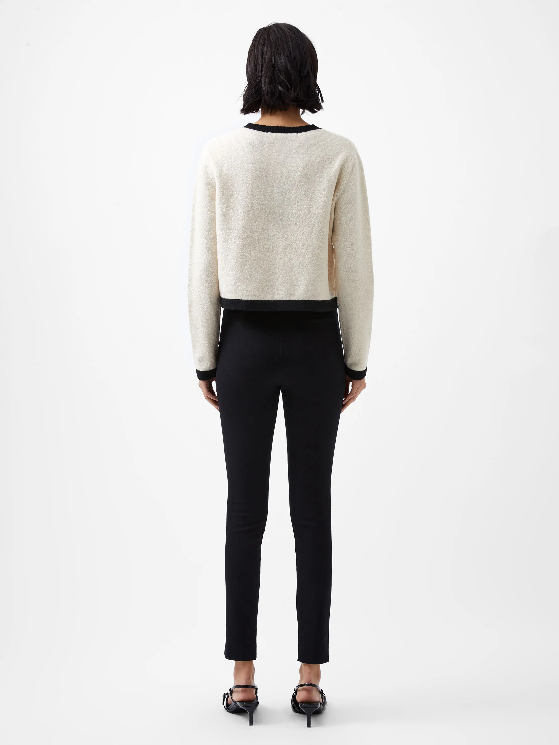 Vhari Contrast Cardigan- Classic Cream/Black