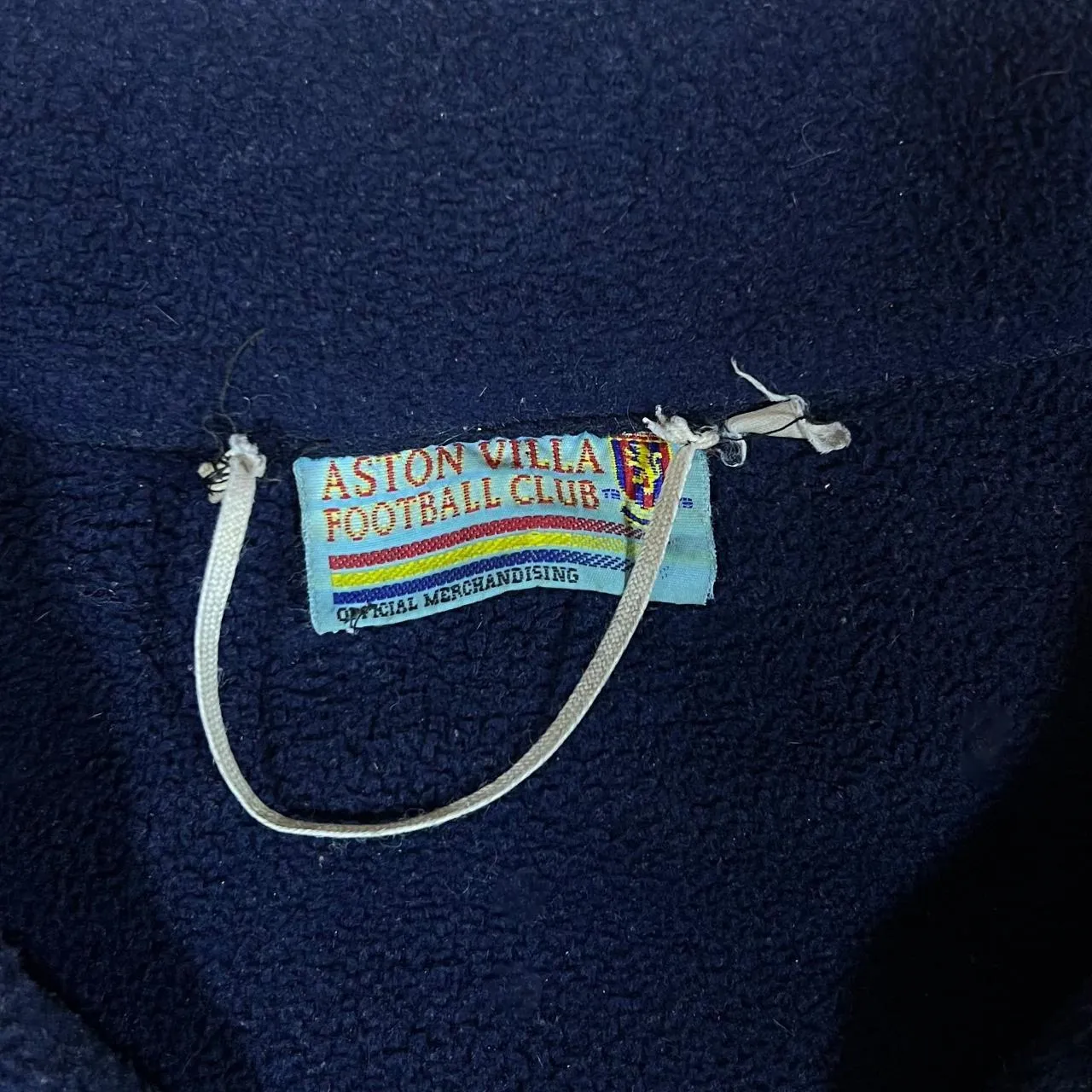 Vintage ASTON VILLA FC Football Colour Block Zip Fleece Jacket