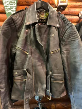 Vintage German Biker Jacket 8, Cinch Back, XL