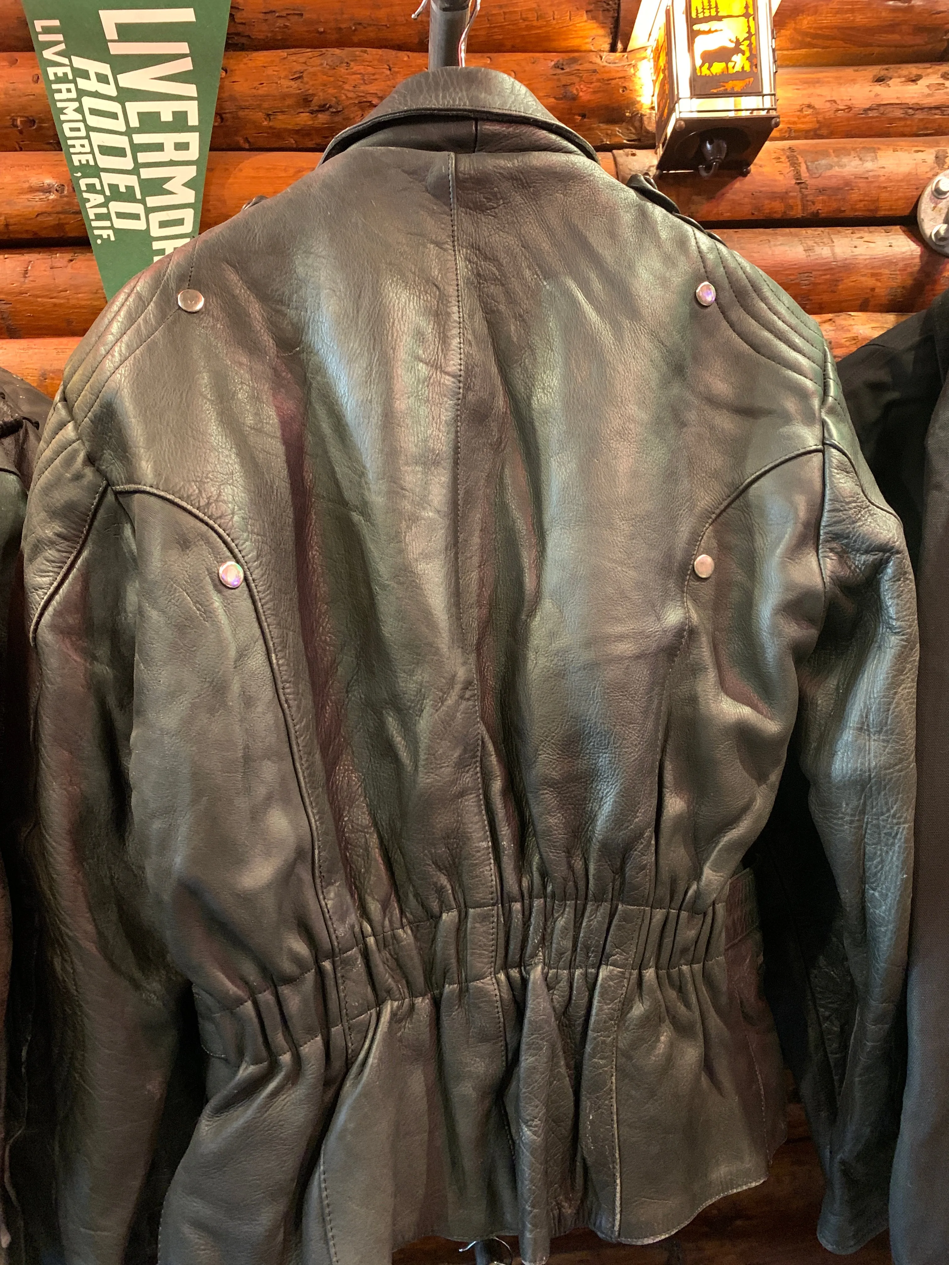 Vintage German Biker Jacket 8, Cinch Back, XL