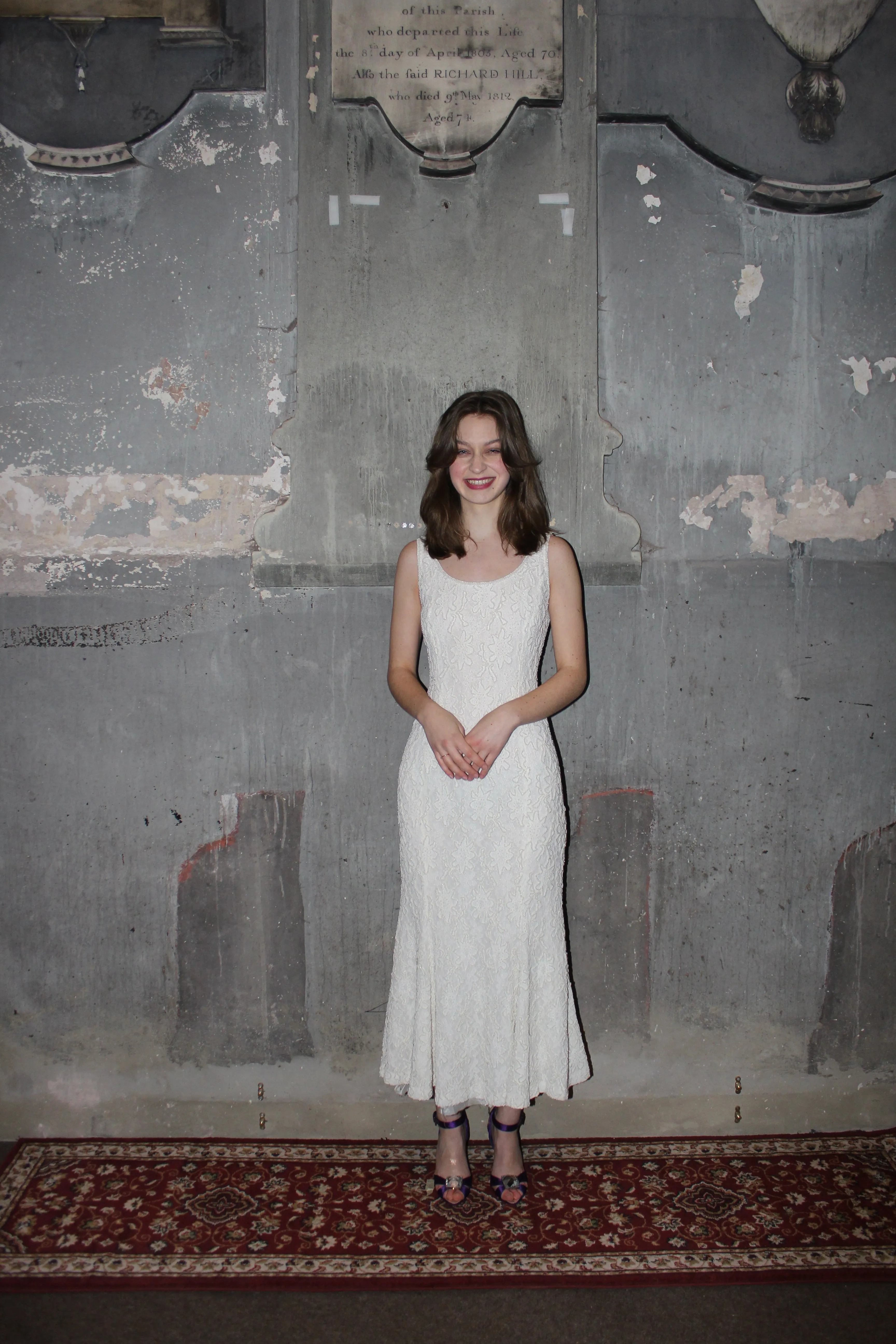 Vintage Ivory Beaded Wedding Dress in Petite