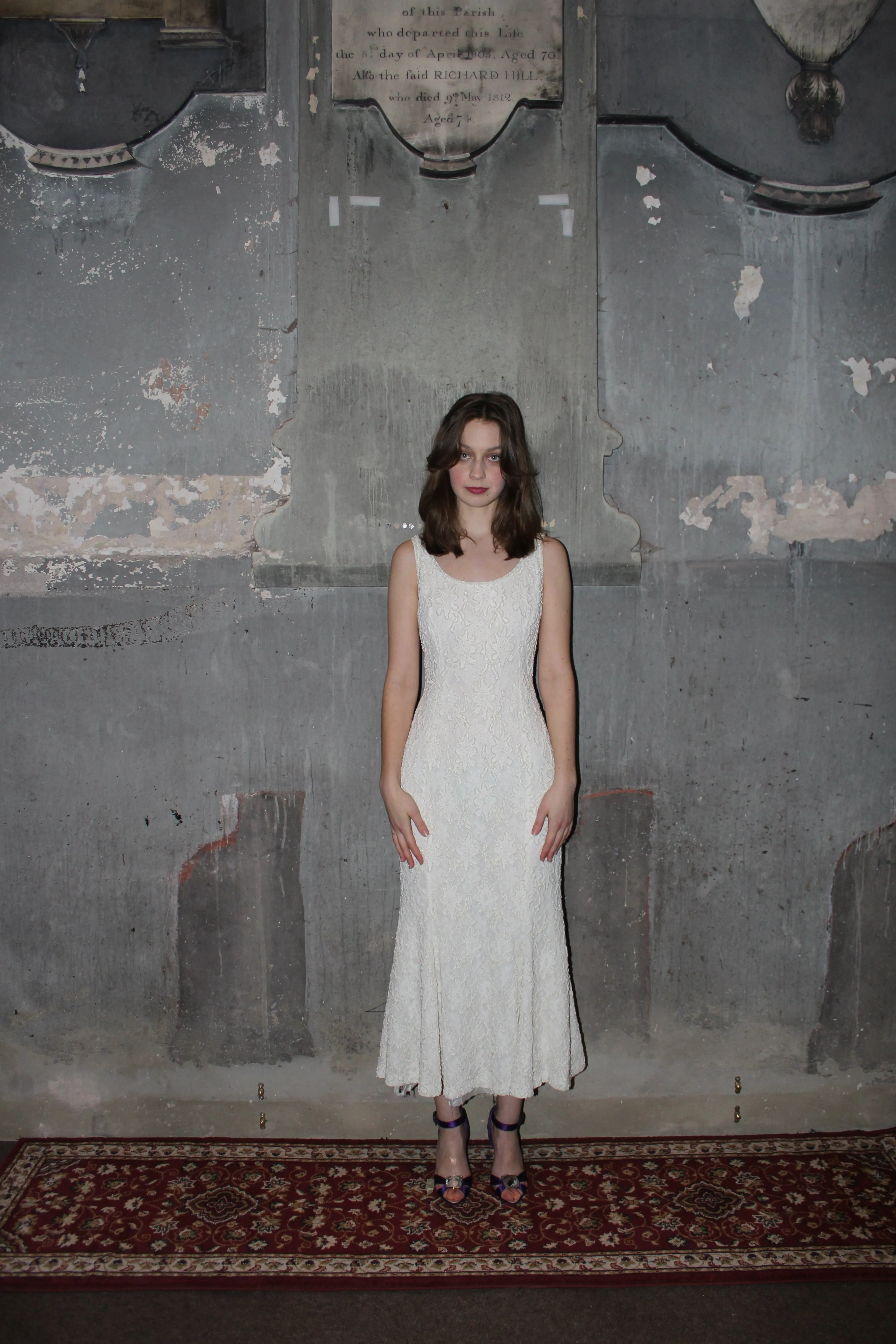 Vintage Ivory Beaded Wedding Dress in Petite