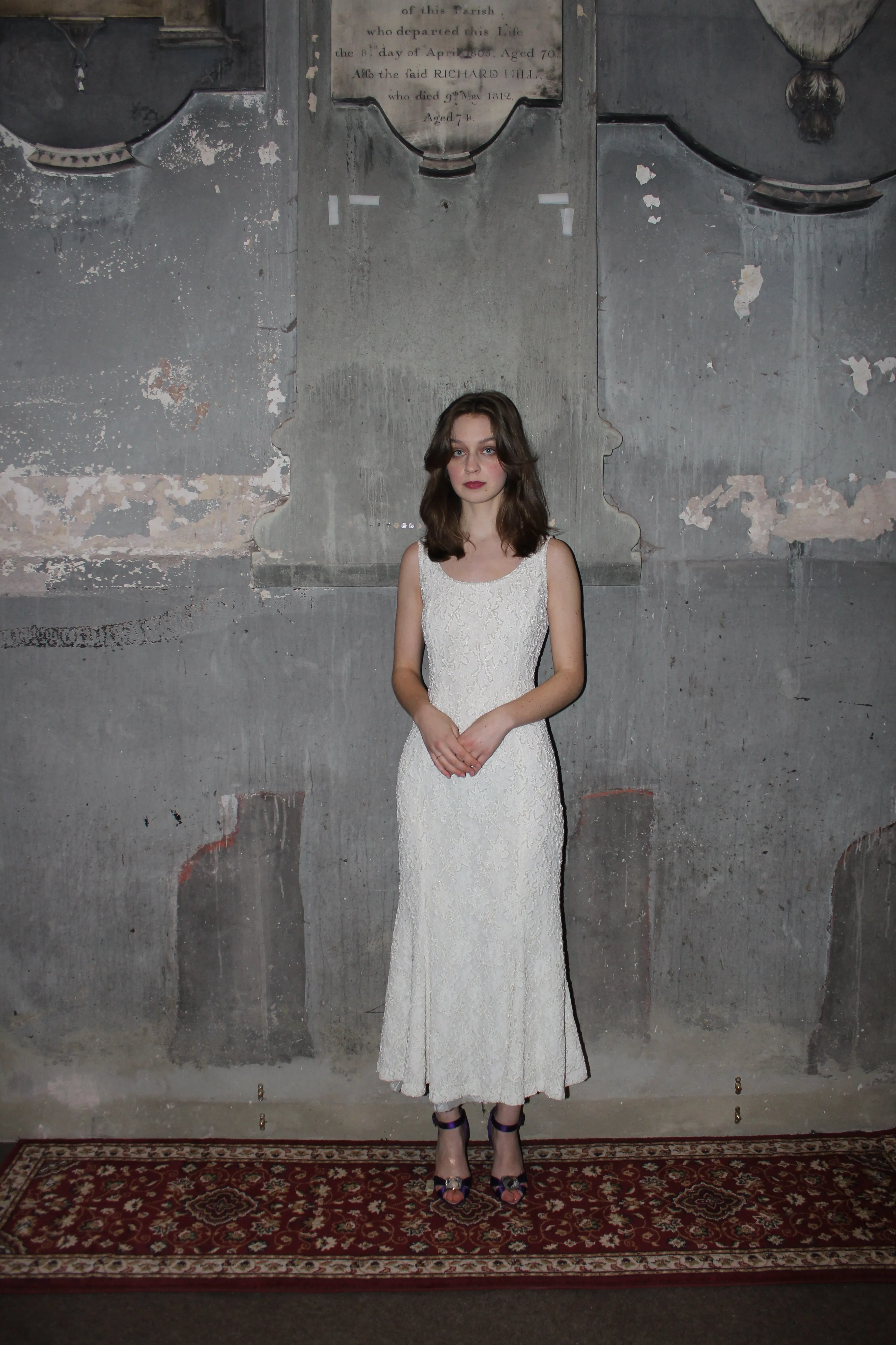 Vintage Ivory Beaded Wedding Dress in Petite
