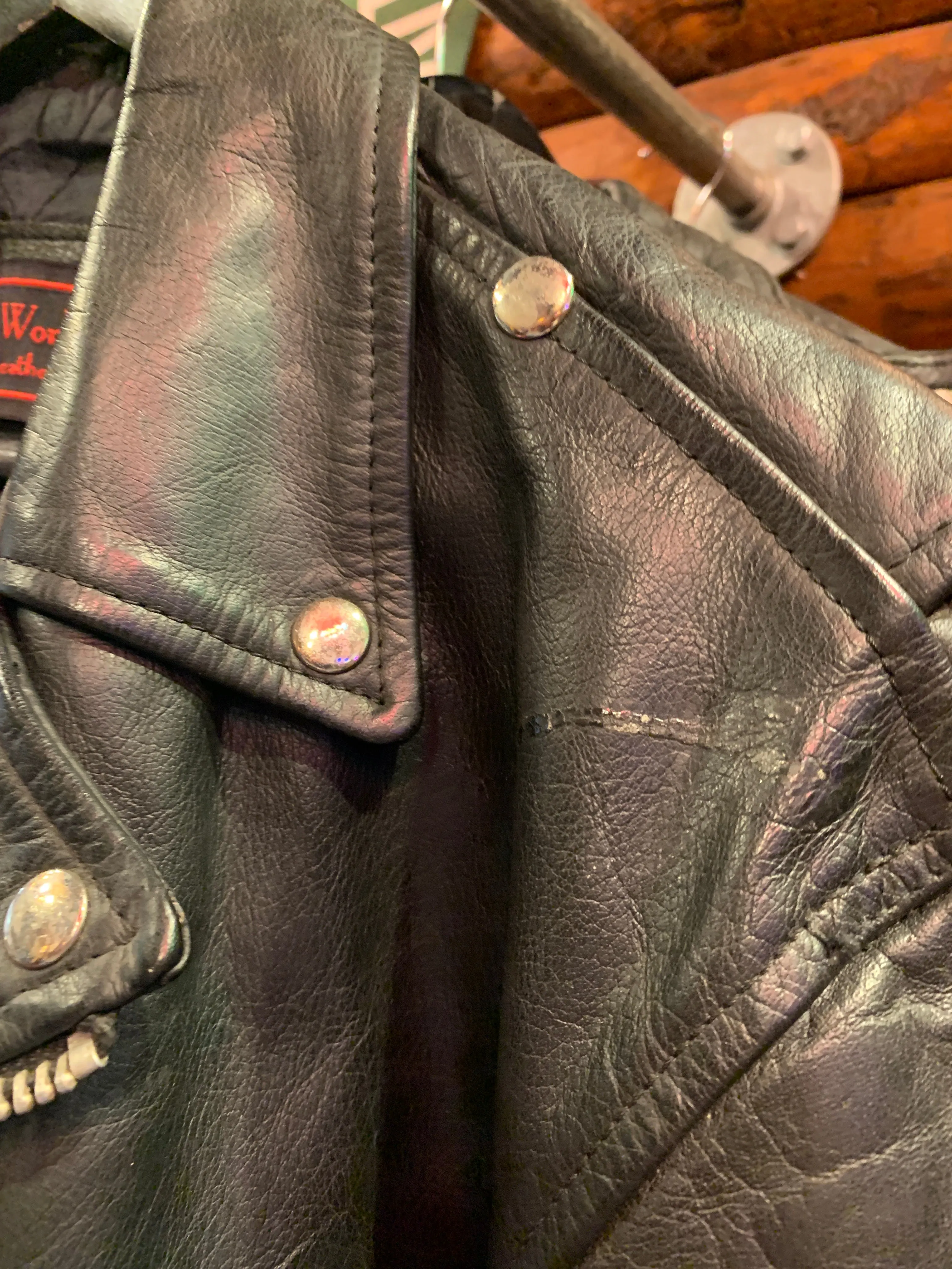 Vintage USA Leather World Biker Jacket 16, L-XL
