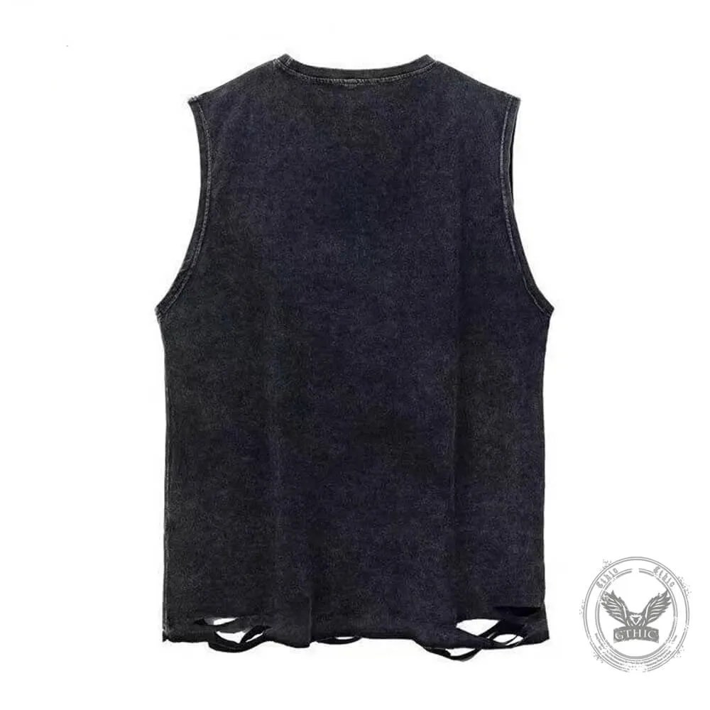 Vintage Washed Butt Bitch Cotton Vest Top