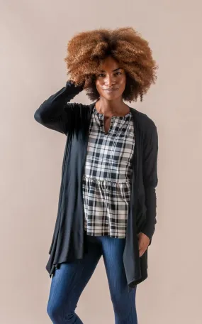 Waterfall Cardigan in Black