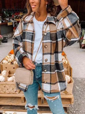 Women Plaid Checkered Jackets / Coats