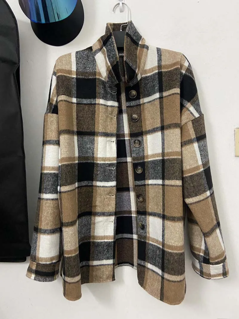 Women Plaid Checkered Jackets / Coats
