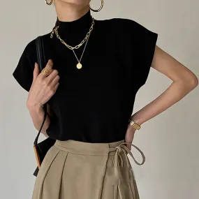 Women's Elegant Stand-up Collar Knitted Loose Top