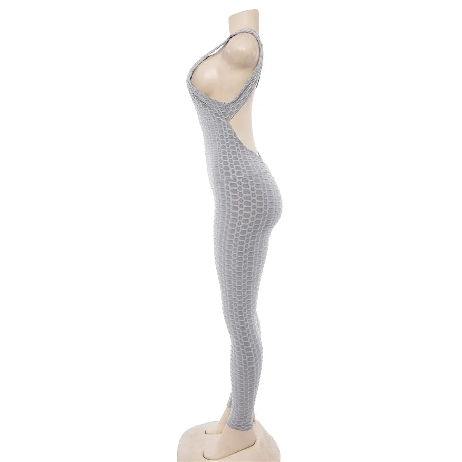 Women's Summer Sleeveless Cross Bandage Backless Sporting Bodysuit