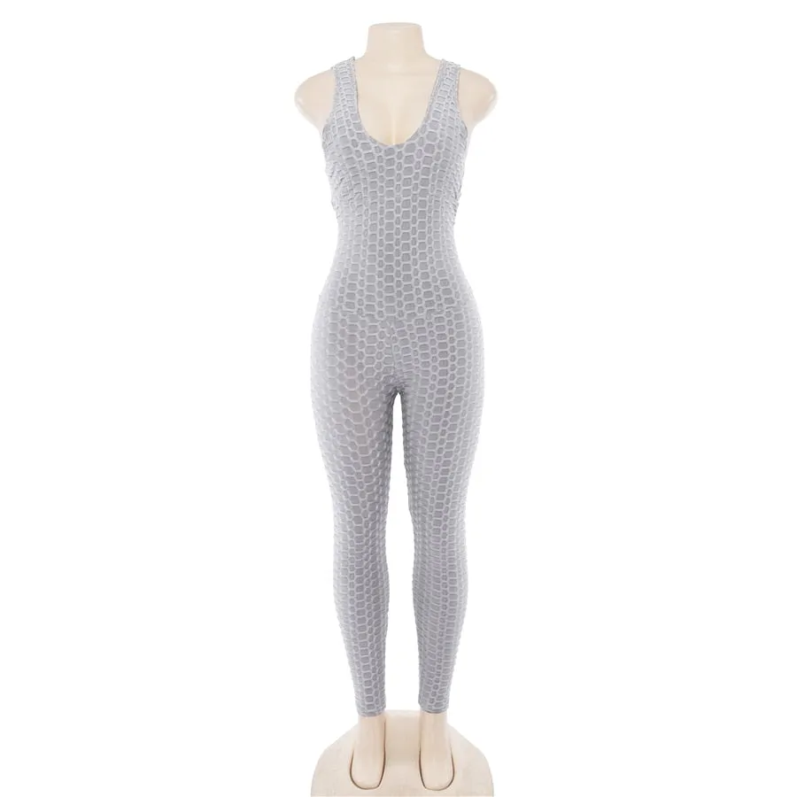 Women's Summer Sleeveless Cross Bandage Backless Sporting Bodysuit