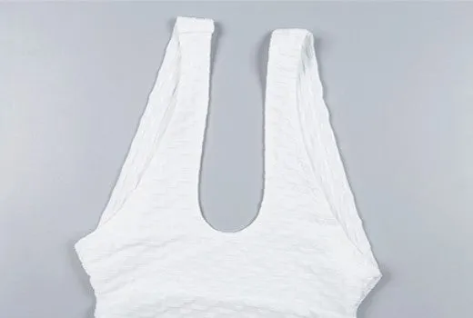 Women's Summer Sleeveless Cross Bandage Backless Sporting Bodysuit