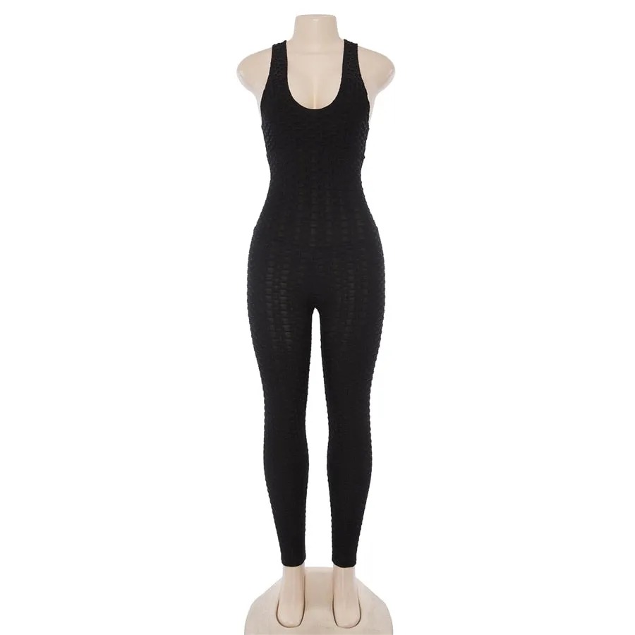Women's Summer Sleeveless Cross Bandage Backless Sporting Bodysuit