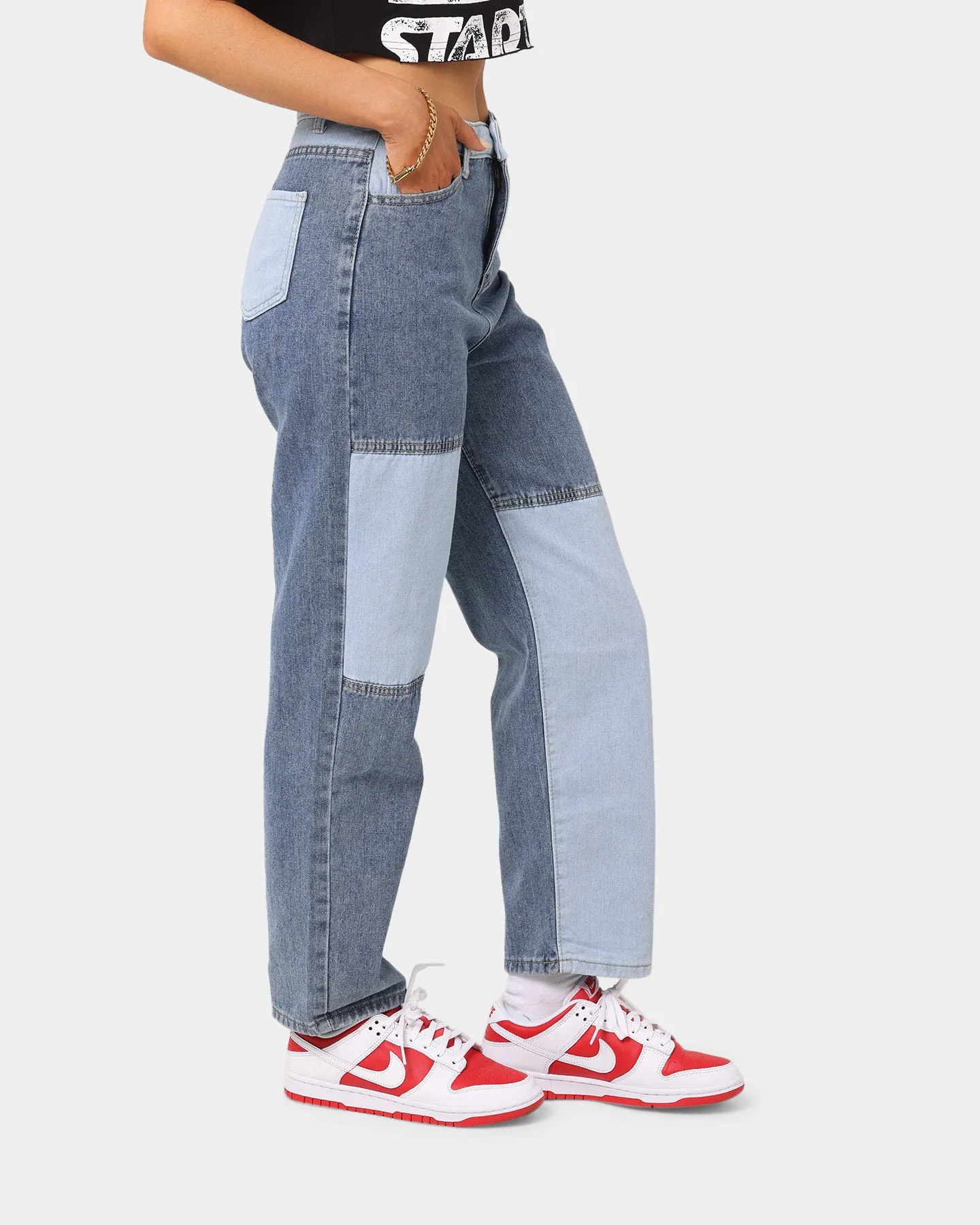XXIII Women's Rosie Two Tone Denim Jeans Blue