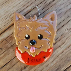 Yorkie Dog Christmas Ornament