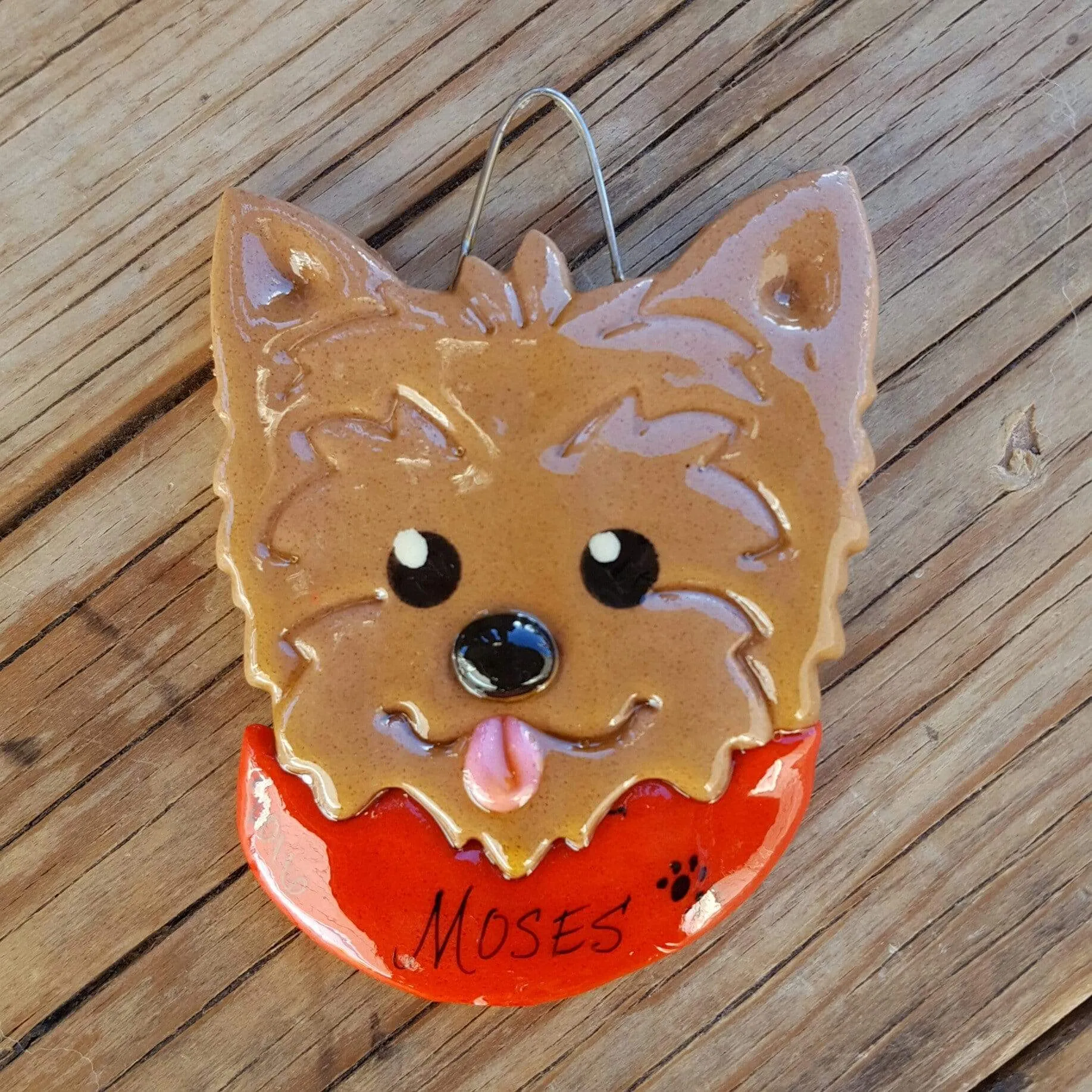 Yorkie Dog Christmas Ornament