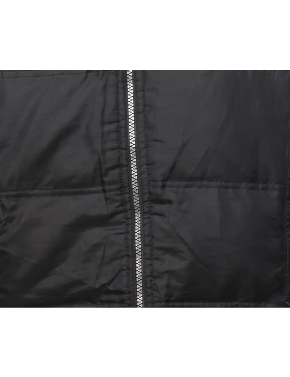 Zip-Front Black Puffer Jacket - L