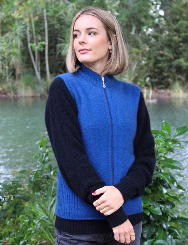 Zip Vest With Rib Detail