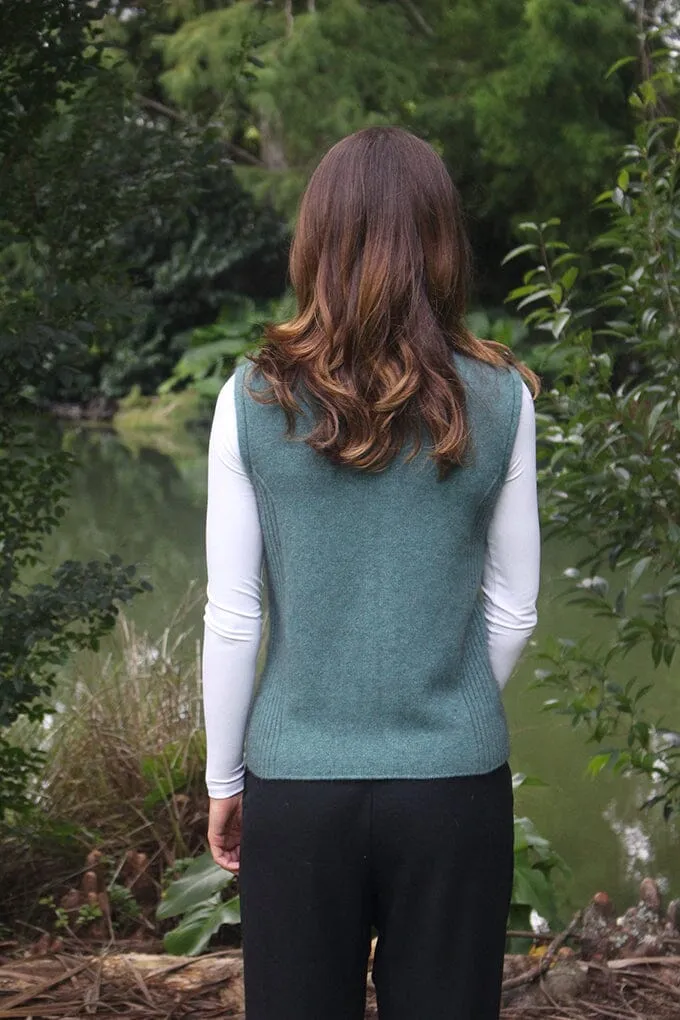 Zip Vest With Rib Detail