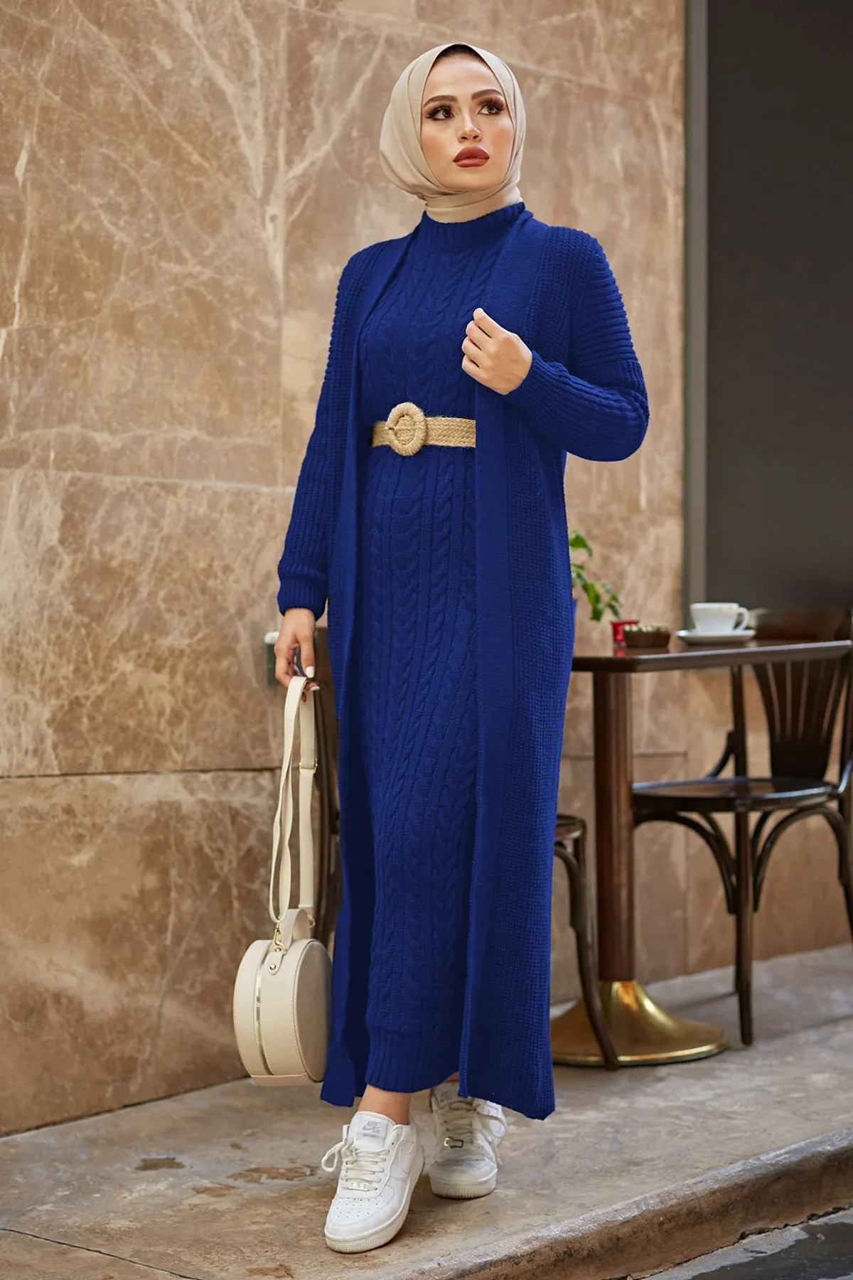 ZRF Women Knit Saks Cardigan Dress Suit - Draguignan
